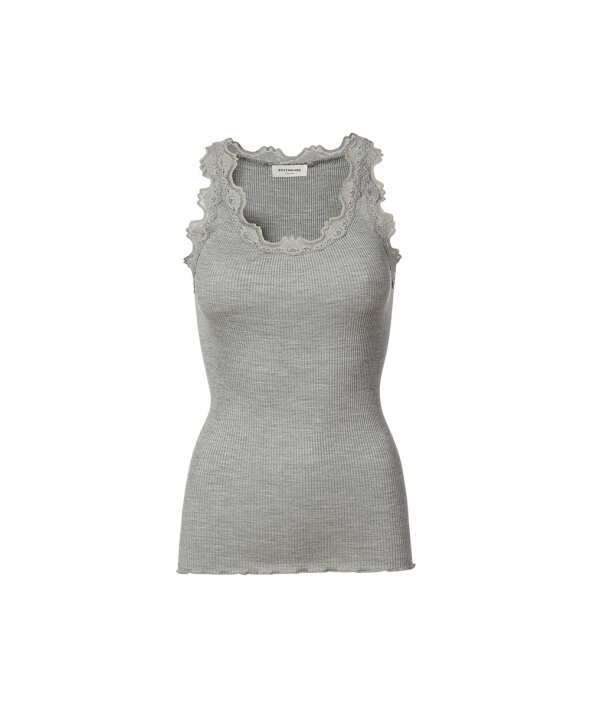 Rosemunde - Silk Top Regular W/Vintage Lace