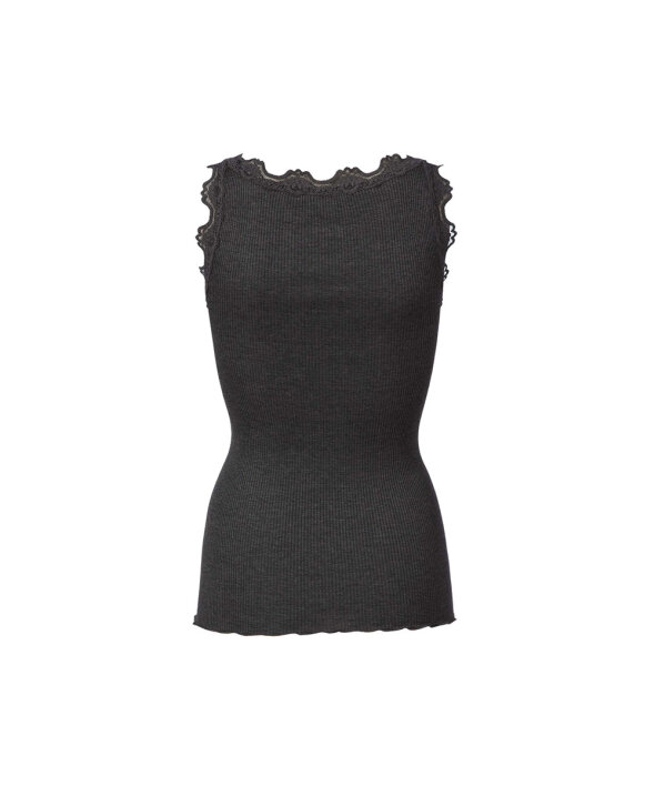 Rosemunde - Silk Top Regular W/Vintage Lace