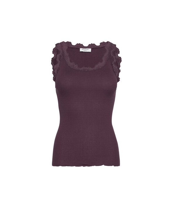 Rosemunde - Silk Top Regular W/Vintage Lace