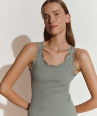 Rosemunde - Silk Top Regular W/Vintage Lace