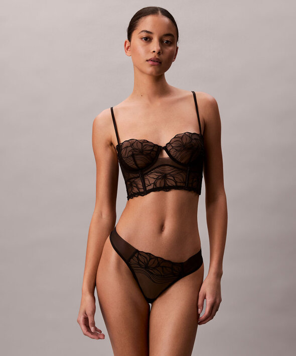 Calvin Klein - Ck Black Floral Lace Unlined Balconette