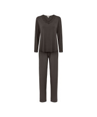 Lady Avenue - Bamboo long sleeve pyjamas with lace
