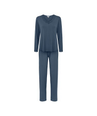 Lady Avenue - Bamboo long sleeve pyjamas with lace
