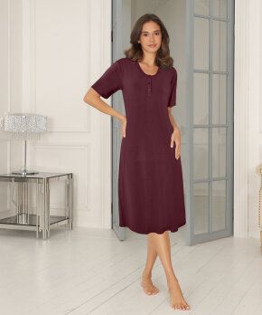 Lady Avenue - Bamboo Long nightdress, short sleeve