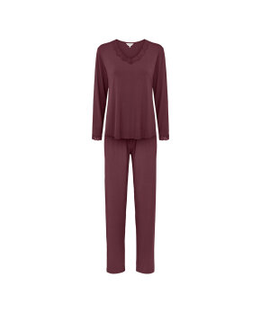 Lady Avenue - Bamboo long sleeve pyjamas with lace