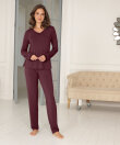 Lady Avenue - Bamboo long sleeve pyjamas with lace