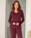 Lady Avenue - Bamboo long sleeve pyjamas with lace