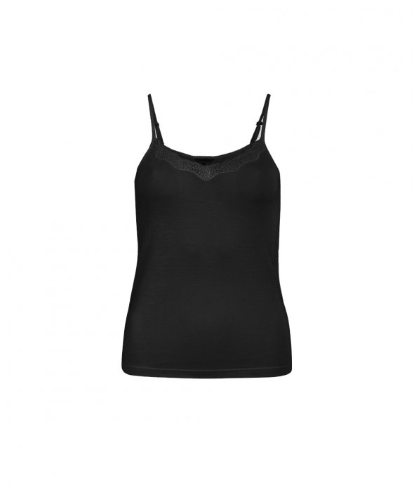 Lady Avenue - LA - Silk Jersey Camisole W/Lace