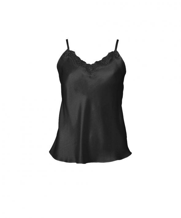 Lady Avenue - Silk Woven Camisole W/Lace