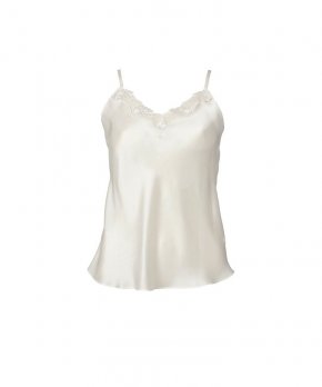 Lady Avenue - Silk Woven Camisole W/Lace