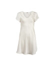 Lady Avenue - Pure Silk Nightgown w.lace, short sleeve