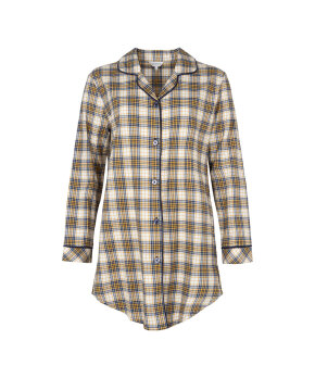 Lady Avenue - Homewear - Cotton & satin Cotton Flannel Nightshirt