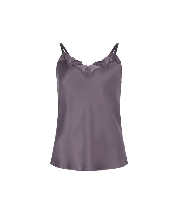 Lady Avenue - Silk Woven Camisole W/Lace