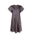 Lady Avenue - Pure Silk Nightgown w.lace, short sleeve