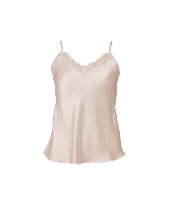 Lady Avenue - Silk Woven Camisole W/Lace