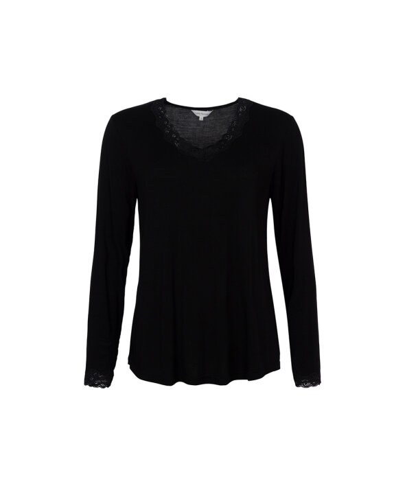 Lady Avenue - Bamboo long sleeve pyjamas with lace