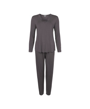 Lady Avenue - Bamboo long sleeve pyjamas with lace