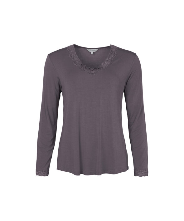 Lady Avenue - Bamboo long sleeve pyjamas with lace