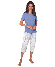Lady Avenue - Bamboo Homewear Sleeve PJ With Pirate Pants