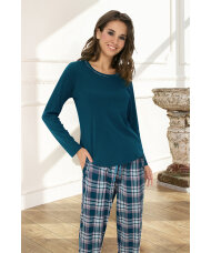 Lady Avenue - LA - Homewear - Cotton & satin Cotton Flannel Pyjamas 83-1286