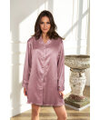 Lady Avenue - LA - Homewear - Cotton & satin Satin Long Sleeve Nightshirt