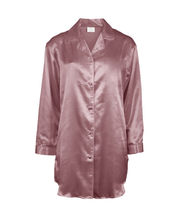 Lady Avenue - LA - Homewear - Cotton & satin Satin Long Sleeve Nightshirt