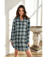 Lady Avenue - LA - Homewear - Cotton & satin Cotton Flannel Nightshirt