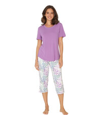 Lady Avenue - LA - Bamboo Homewear Sleeve PJ With Pirate Pants