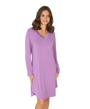 Lady Avenue - Bamboo long sleeve nightdress with l