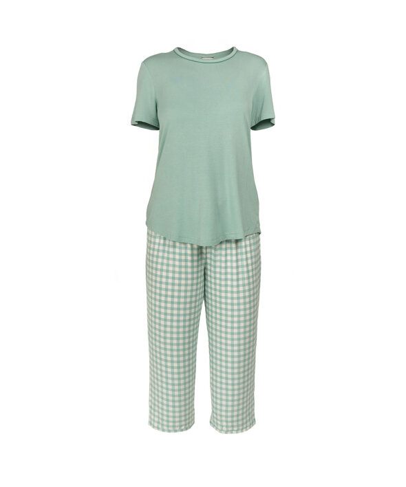 Lady Avenue - LA - Bamboo Homewear Sleeve PJ With Pirate Pants